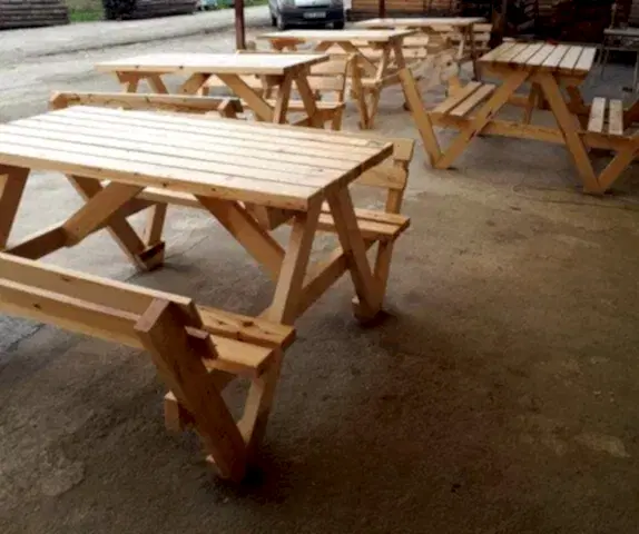 ahşap piknik masası